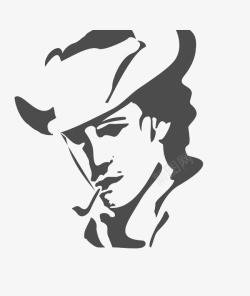 叼烟嘴的人素材