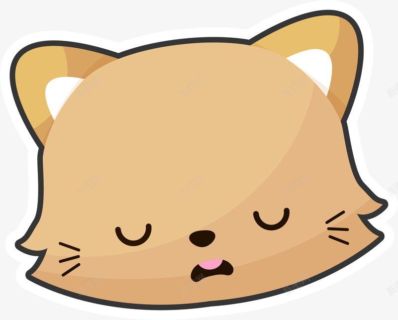 卡通棕色猫咪头像贴纸png免抠素材_88icon https://88icon.com 卡通 可爱 头像 时尚贴纸 棕色 猫咪 矢量图案