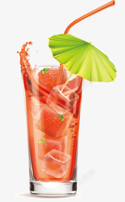 美味的草莓汁饮料矢量图素材