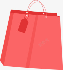 618购物节红色购物袋素材