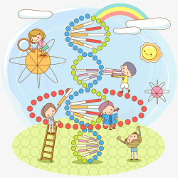 基因检查卡通医院基因检查高清图片