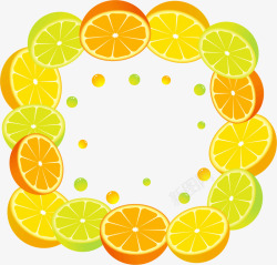 清新可人的柠檬橙子背景矢量图素材