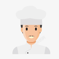 白色卡通厨师头像矢量图素材