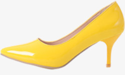 黄色夏日女高跟鞋效果素材