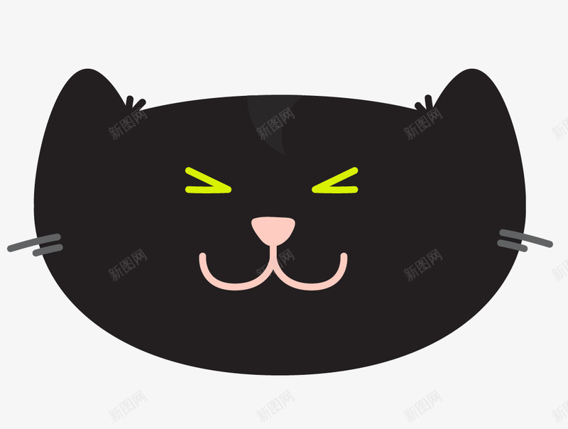 黑色猫咪头像png免抠素材_88icon https://88icon.com 卡通 头像 手绘 猫咪 眼睛 简图 耳朵 黑色的