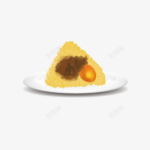 美食粽子饭团png免抠素材_88icon https://88icon.com 矢量素材 端午 粽子 美食 肉粽 餐盘 饭团 黄金肉粽