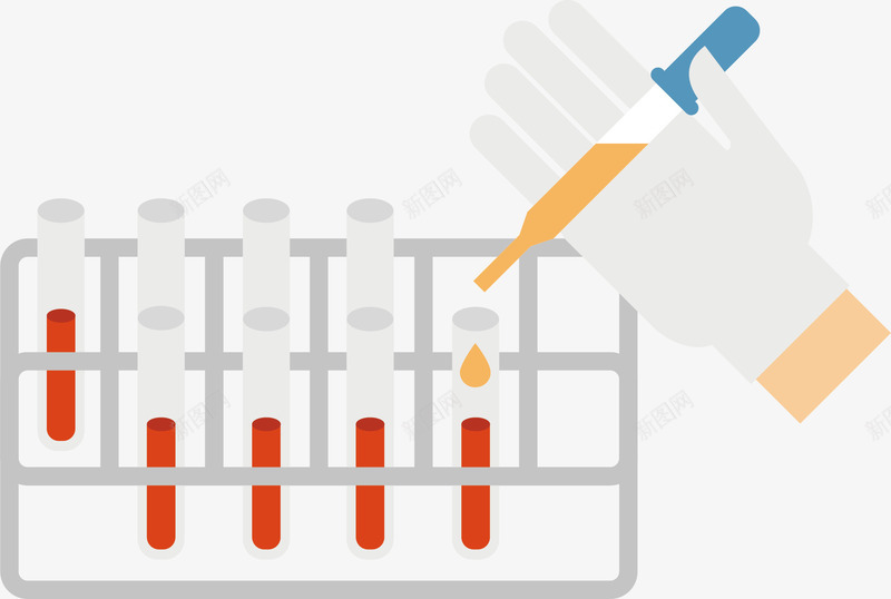 医疗室滴管实验矢量图ai免抠素材_88icon https://88icon.com 医疗 医院 滴管 矢量图