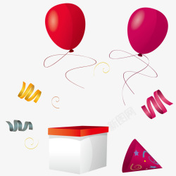 生日礼物气球气氛包装矢量图素材