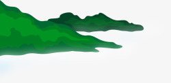 夏日风景绿色手绘插画山丘素材