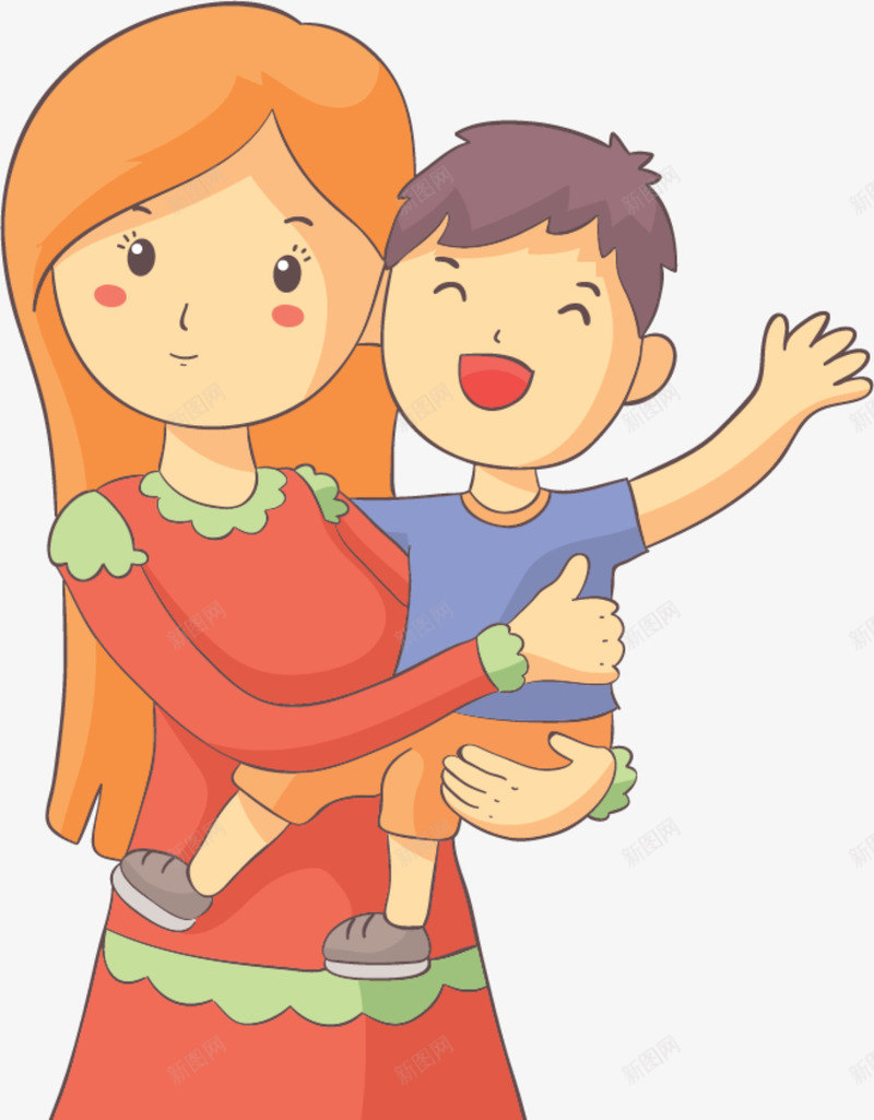 母亲节抱着孩子的妈妈png免抠素材_88icon https://88icon.com 可爱妈妈 开心 抱着孩子的妈妈 欢呼雀跃 母亲节 母爱