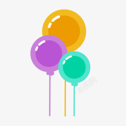 彩色的扁平化气球矢量图素材