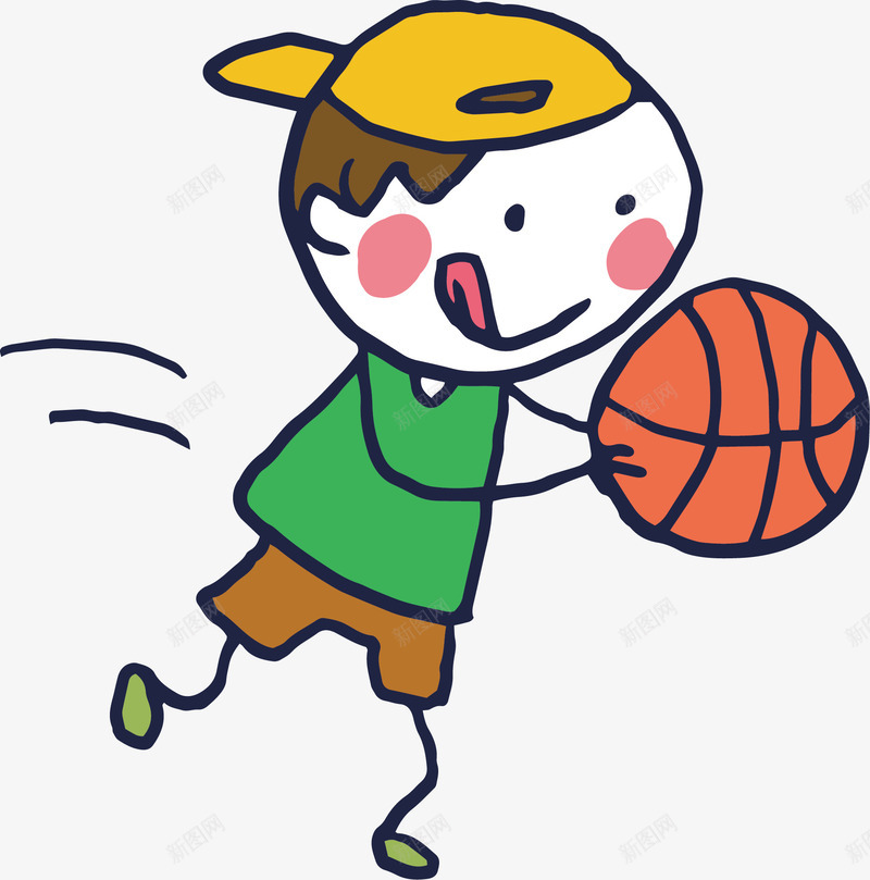 打篮球的男孩矢量图ai免抠素材_88icon https://88icon.com 卡通手绘 奔跑 学生 孩子 打篮球 水彩 男孩 矢量图