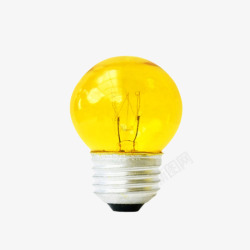 黄色立体家居家电黄光灯泡产品实素材