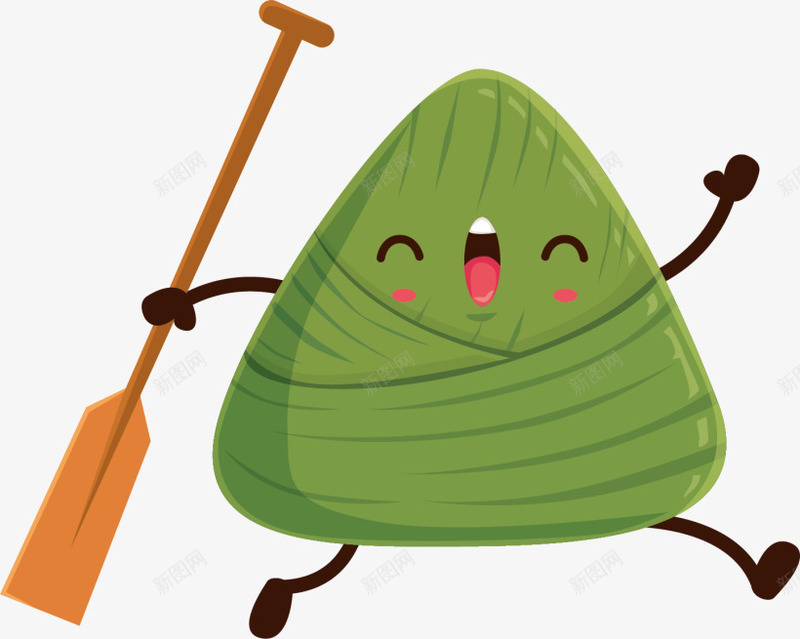 端午节奔跑的粽子png免抠素材_88icon https://88icon.com 奔跑的粽子 害羞 开心 欢呼雀跃 端午节 绿色粽子