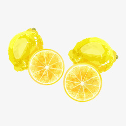 水彩黄色柠檬素材