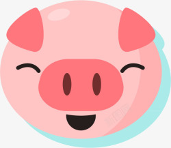 微笑的猪剪影素材