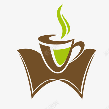 饮料创意素材书本咖啡创意图标图标