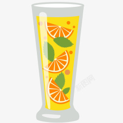一杯橙汁卡通插画矢量图素材