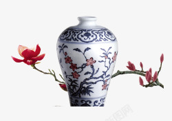 唯美中国风花瓶花枝素材