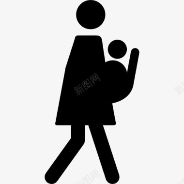 女人与婴儿图标图标