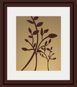 褐色植物木质画架素材
