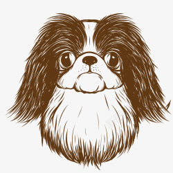 卡通手绘狗头头像素材