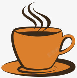 棕色符号冒热烟的咖啡高清图片