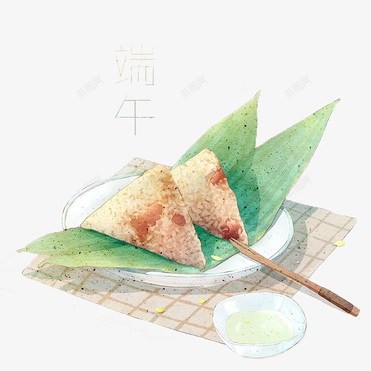 水彩粽子png免抠素材_88icon https://88icon.com 卡通 手绘 水彩 端午节 粽子 节日