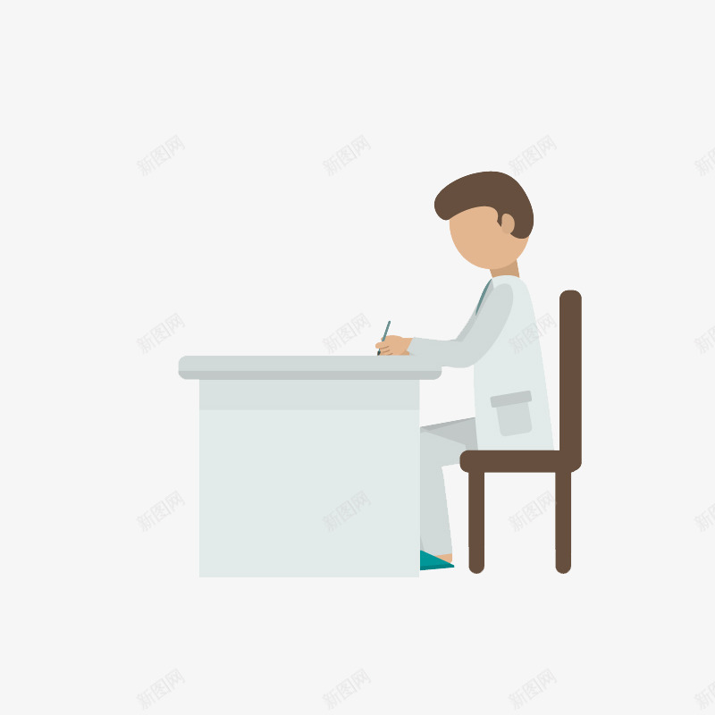医生写病历png免抠素材_88icon https://88icon.com 书桌 伏案 医院 桌椅