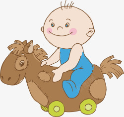 宝宝骑小马四轮玩具卡通素材