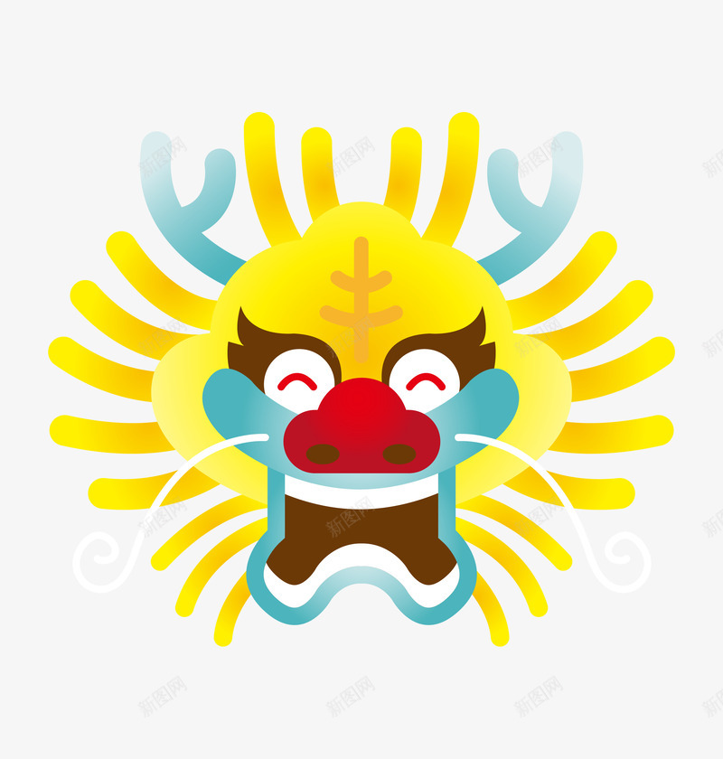 手绘卡通中国风龙头png免抠素材_88icon https://88icon.com 中国风 动漫 动画 卡通龙头像 神兽头像 龙头