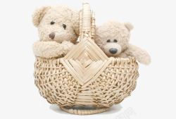 篮子内的熊妈妈和熊宝宝素材