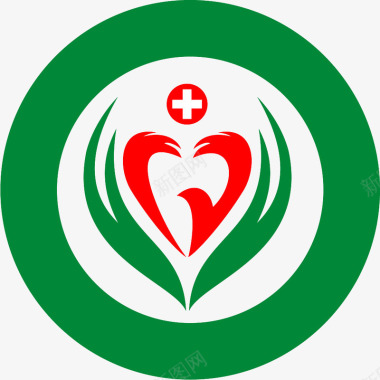 爱心公益绿色扁平医院挂号图标图标