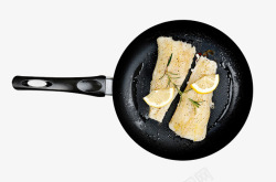 饼铛柠檬煎鳕鱼块鳕鱼肉锅海鲜美素材
