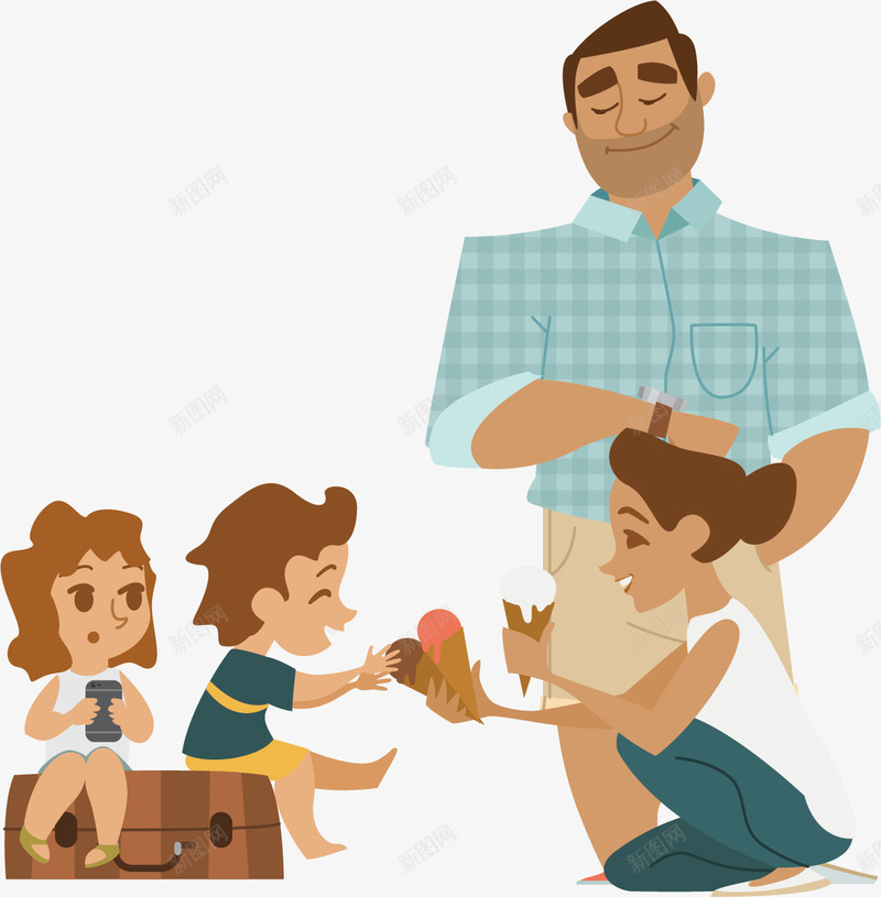 大人给孩子冰激凌海报元素png免抠素材_88icon https://88icon.com 冰激凌海报 大人 孩子 海报元素