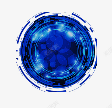 蓝色科技背景科技元素图标图标