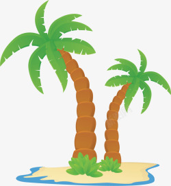 夏日海滩度假椰子树矢量图素材