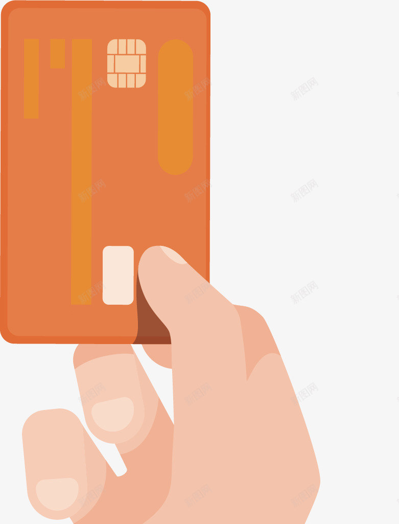 手拿银行卡图png免抠素材_88icon https://88icon.com 创意 卡通手绘 手指 橘色 水彩 银行卡