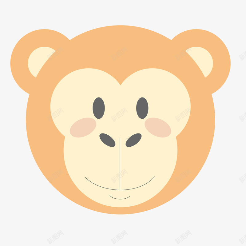 可爱动物头像矢量图ai免抠素材_88icon https://88icon.com 动物园 动物设计 卡通 头像设计 猴子 贴纸 矢量图