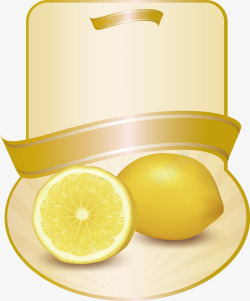柠檬装饰手绘贴标素材