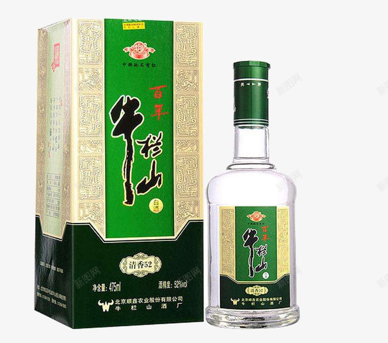 牛栏山精品白酒酒水png免抠素材_88icon https://88icon.com 瓶装 白酒 酒水 饮料