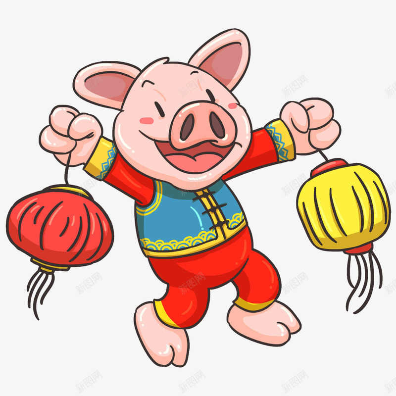 猪宝宝手提灯笼png免抠素材_88icon https://88icon.com 2019猪年 小福猪 猪宝宝PNG 猪宝宝手提灯笼 猪小福 福 装饰背景