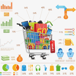 数据表示双十二购物数据表示图矢量图高清图片