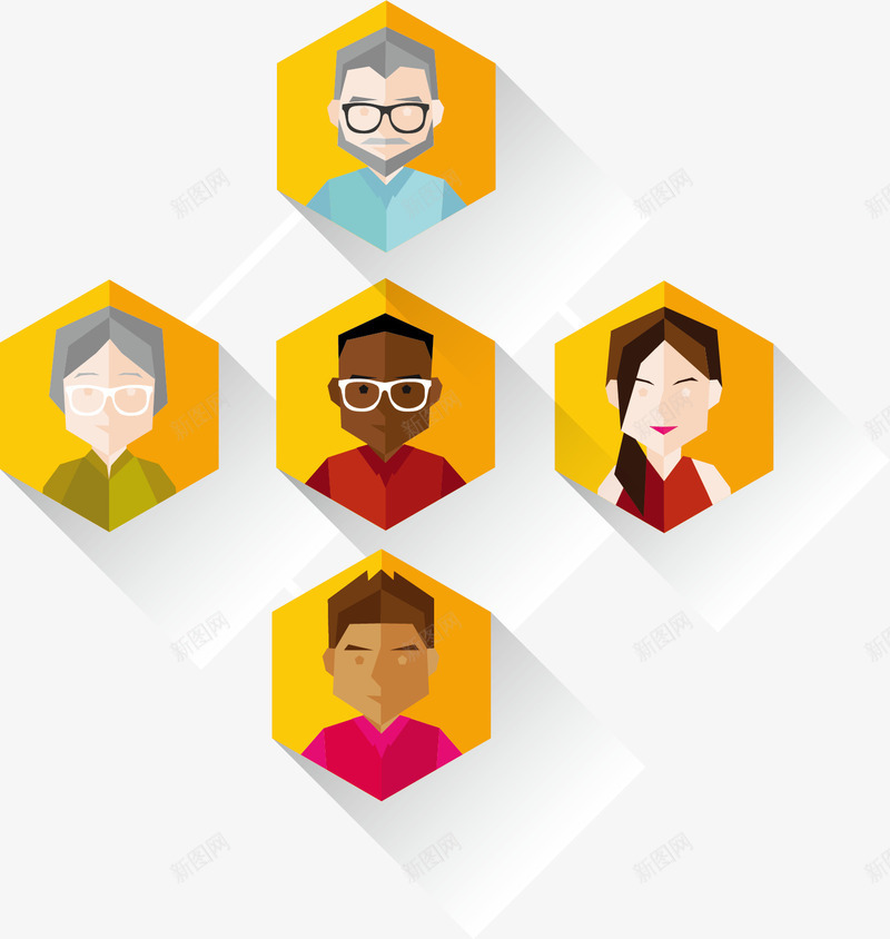 家庭成员照片墙矢量图ai免抠素材_88icon https://88icon.com 亲人 奶奶 妈妈 孩子 家庭 照片 爷爷 爸爸 矢量图