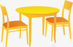 现代简约风格椅子和桌子矢量图素材