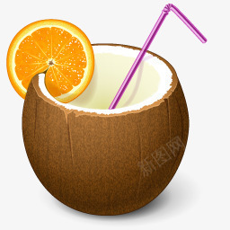夏日饮料椰汁夏日海边度假用品图标图标