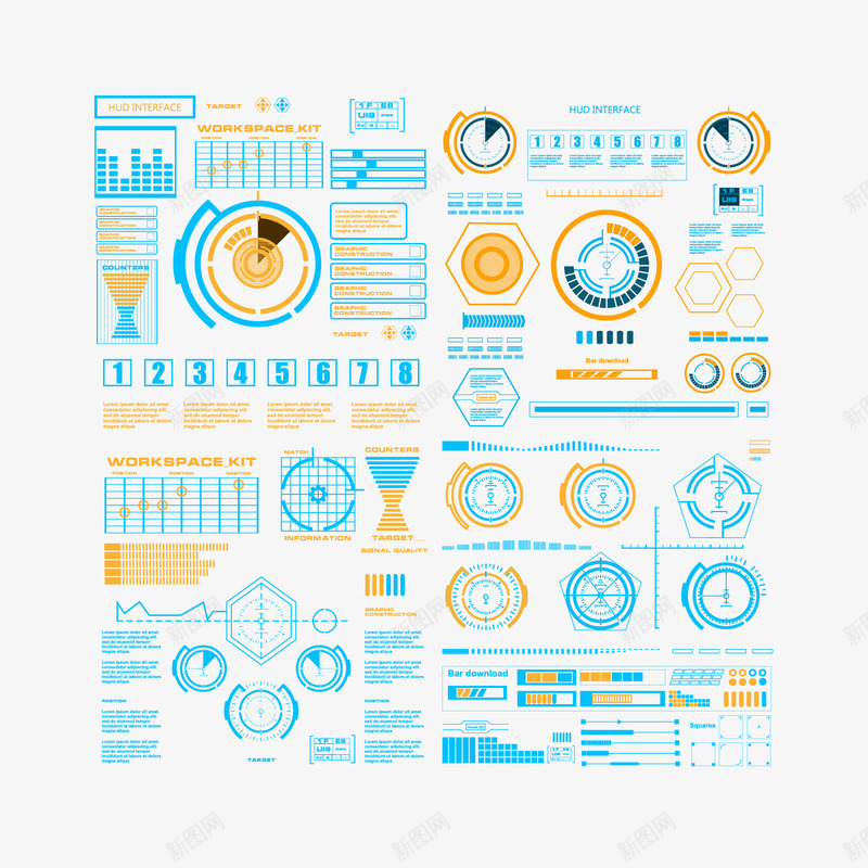 蓝色高科技的科技插图矢量图eps免抠素材_88icon https://88icon.com 数据 淡蓝色 现代 科学 线条 蓝色科技 高端 矢量图