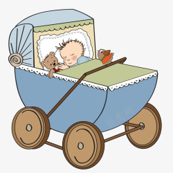 谁在婴儿车里的婴儿矢量图素材