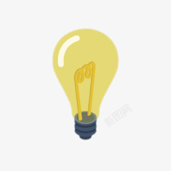 创意电器黄色灯泡卡通手绘素材