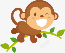卡通猴宝宝猴子玩耍素材